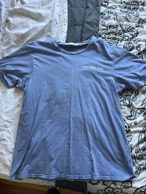 Faith Over Fear Graphic Tee - Blue - Unbranded